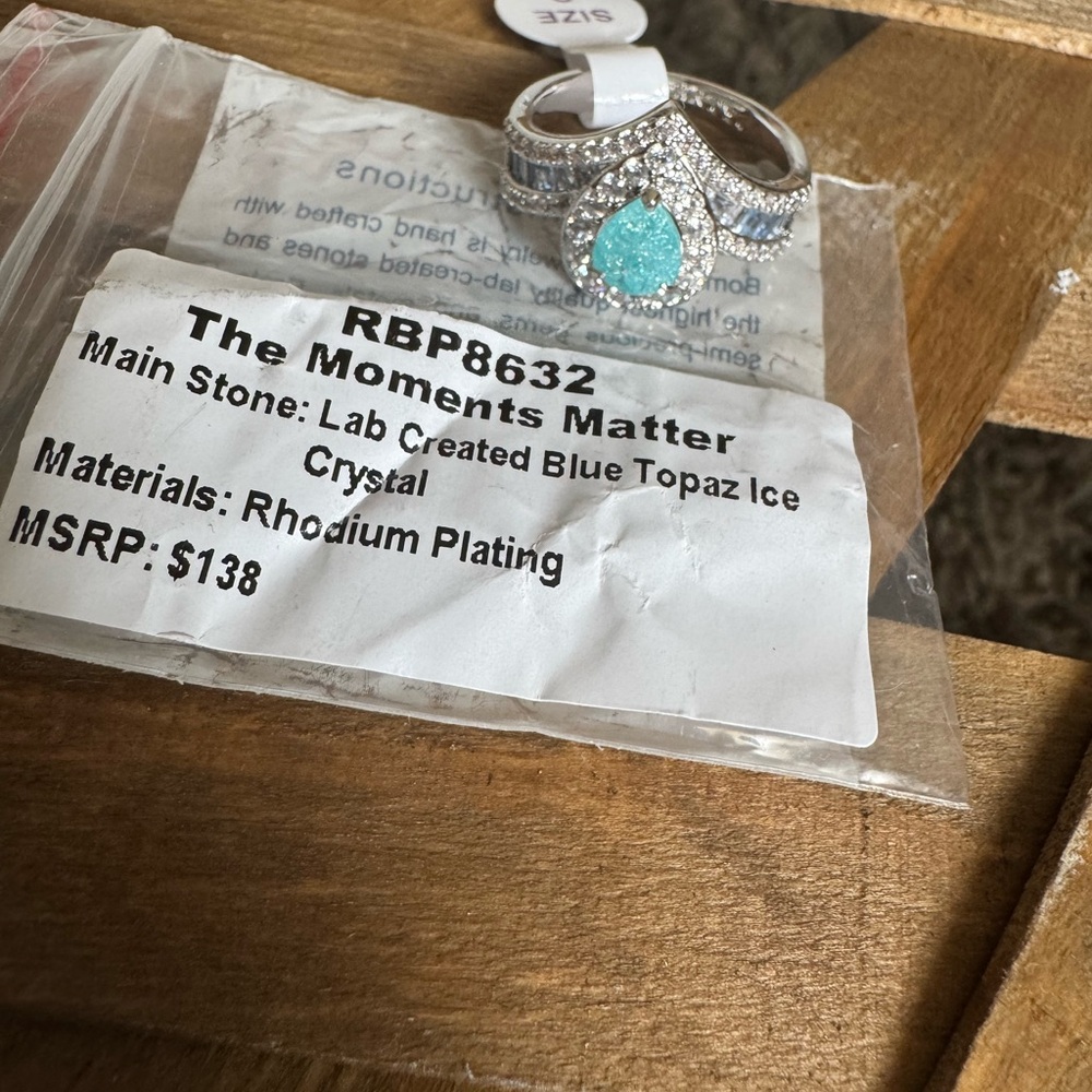 Lab Created Blue Topaz Ice Crystal Ring